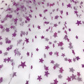 Polyester printed tulle with star for dress