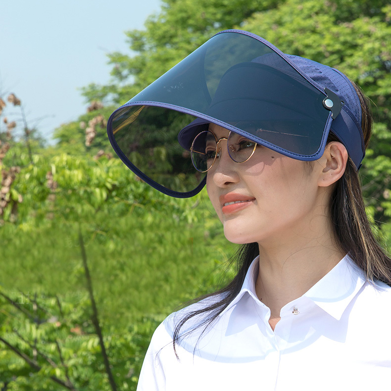 Large Brim Face Shield Fashion Sun Visor Cap Factory Wholesale Plastic Sun Visor Hat For Women Men Supplier