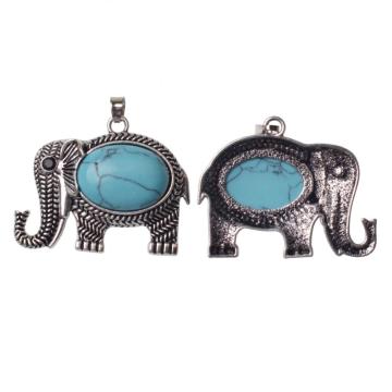 Ожерелье с подвеской в ​​виде бирюзового слона
