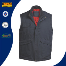 Gilet de trabajo gris o negro acolchado