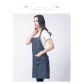 Denim apron hanging neck blue denim custom LOGO