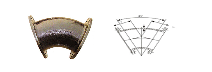 45 Deg DI Flanged Bend DRAWING