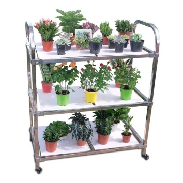 Greenhouse Transport Foldable Metal Flower Trolley Cart