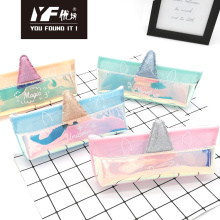 Glitter Unicorn Girls School Supplies Laser clear transparent colorful Pencil case