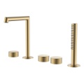 Luxury Brushed Gold 5 Holes Bathroom Bathtub Faucet