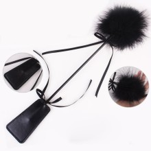 Faux Leather Spanking Paddle Feather Whip Flirting Adult Products