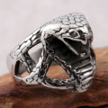 Anillo de serpiente de hombre antiguo de acero inoxidable 316l