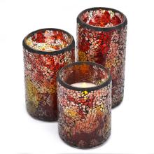 Colorful Mosaic Dancing Flame Pillar Candles