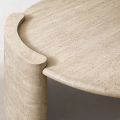 Round Tea Table Travertine Stone Marble Table