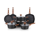 Granite coated wooden handle pans and pots