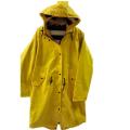 Impermeable reflectante amarillo sólido PU con capucha para mujeres