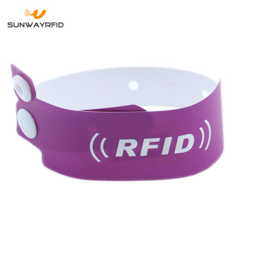 13.56mhz F08 chip Paper Disposable RFID wristbands