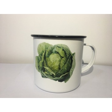 Enamelware Mug Vintage Vegetable Patten