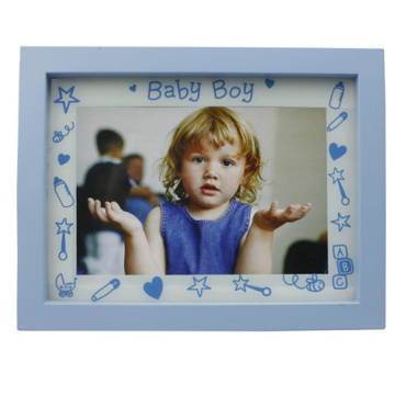 Cadre de Photo en plastique bleu de 4x6inch de bébé pour garçon