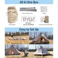 Outerlead 4 Person Glamping Waterproof Oxford Bell Tent