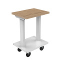 Table réglable de lit d&#39;aliment d&#39;hôpital de taille avec la roue