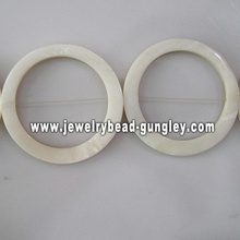 white donut shape fresh water shell beads