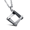 Fashion Square 316L stainless steel Pendant Necklace Women/ Men's Love Gift