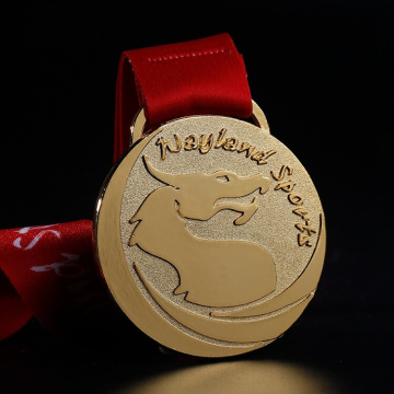 Medalha feita sob encomenda de bronze do metal da tira do ouro com fita