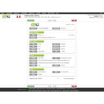 Amostra de dados de importação de máquina de tricô de meias no Peru