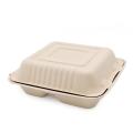 Einweggeschirr 8 Zoll 3 Fächer Easy Lock Clamshell Food Container