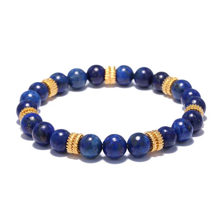 Blue Stone Lapis Lazuli Energy Stone Bead Bracelet