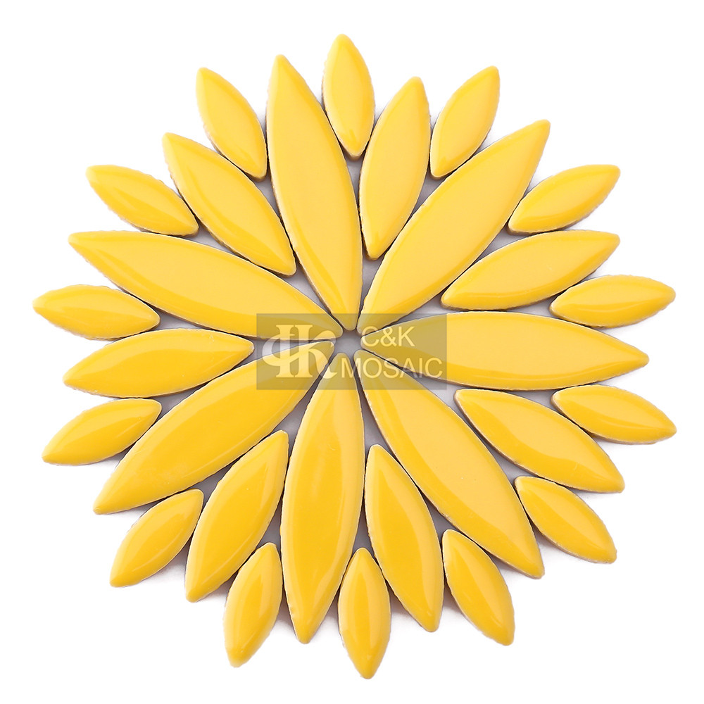 Yellow Leaf Shape Ceramic Mosaic for Mosaic Art