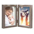 Cadre photo double en bois avec verre