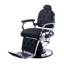 Chaise de coiffure en cuir en cuir noir
