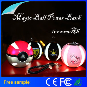 10000mAh Li-Polymer Battery Magic Ball LED Lighting Power Bank Charger