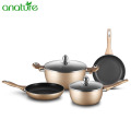 Luxury 5pcs Pressed Aluminum Nonstick Cookware Set