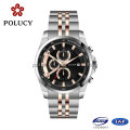 Tout inox acier montre chronographe pour hommes