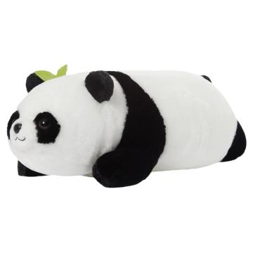 Giant panda plush doll with bamboo