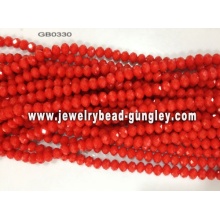 opaque roundel glass bead-red