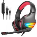 Fones de ouvido de som estéreo leve colorido para jogos para PC