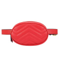 Quilted Women Fashion Waist Bag with Two Belts