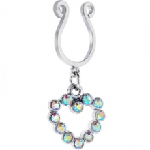 Aurora Hollow Heart Clip On Nipple Ring