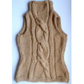 Hand Knit Women Winter Sweater Vest Handmade Knitted Wool Accessories