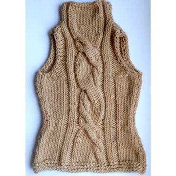 Hand Knit Women Winter Sweater Vest Handmade Knitted Wool Accessories