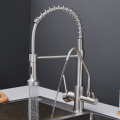Stainless Steel 304 Three Ways Pull-out Kitchen Faucet With Purified Water Flow Filter System