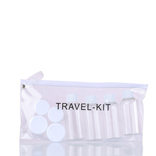 Bouteilles de voyage conformes et kit de sac de toilette mini jeu de bouteille de shampooing en plastique cosmétique