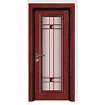 Wooden Glass Solid Interior Wooden Door With Carving