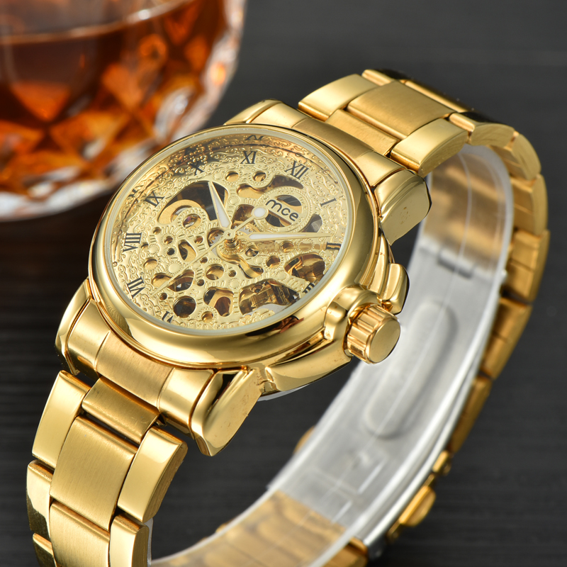 Gold Stainless Steel Man Watch By Foksy