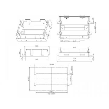 BBC-M-G0-A-108 Dual Battery Holder For 26650 SMT