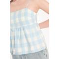 Light Blue Checked Tank Top