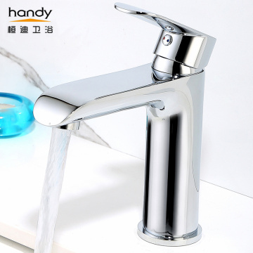 Beautiful smooth cylindrical washbasin hot and cold faucet