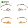 Alta calidad 316l acero inoxidable plata tenedor abierto pulsera brazalete