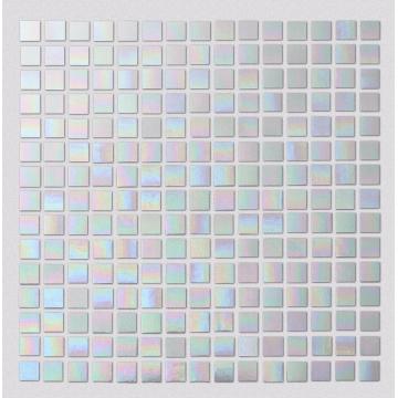 Carreaux de mosaïque en verre aquarelle perle blanche pour cuisine