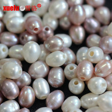 7-8mm Forme de riz Perles d&#39;eau douce Gros trous