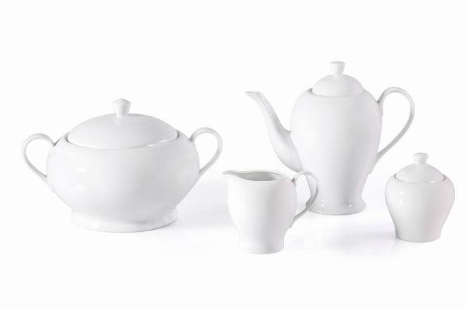 Round Hotel Dinnerware(Tureen,Tea Pot,Creamer&Sugar Pot)